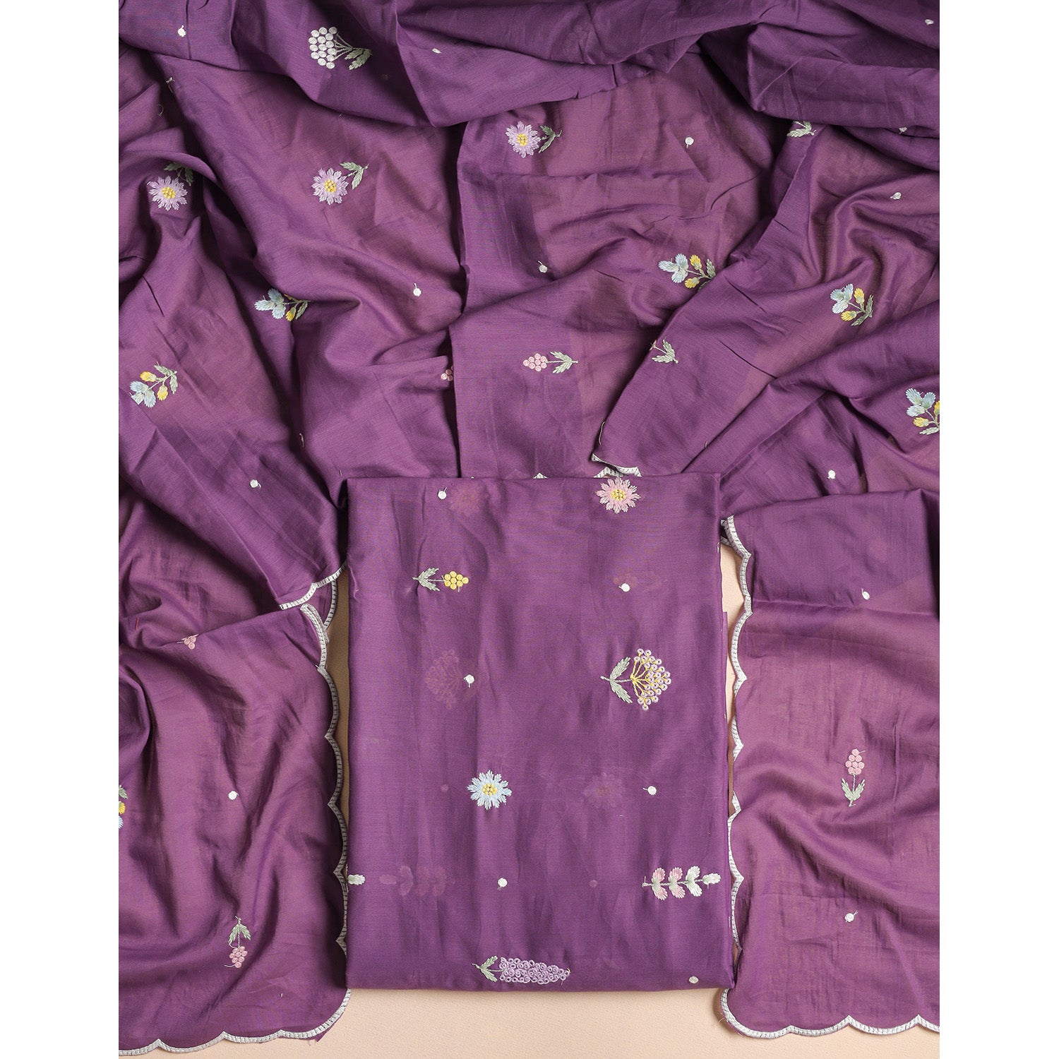 PURE COTTON EMBROIDERED 2 PIECE SET