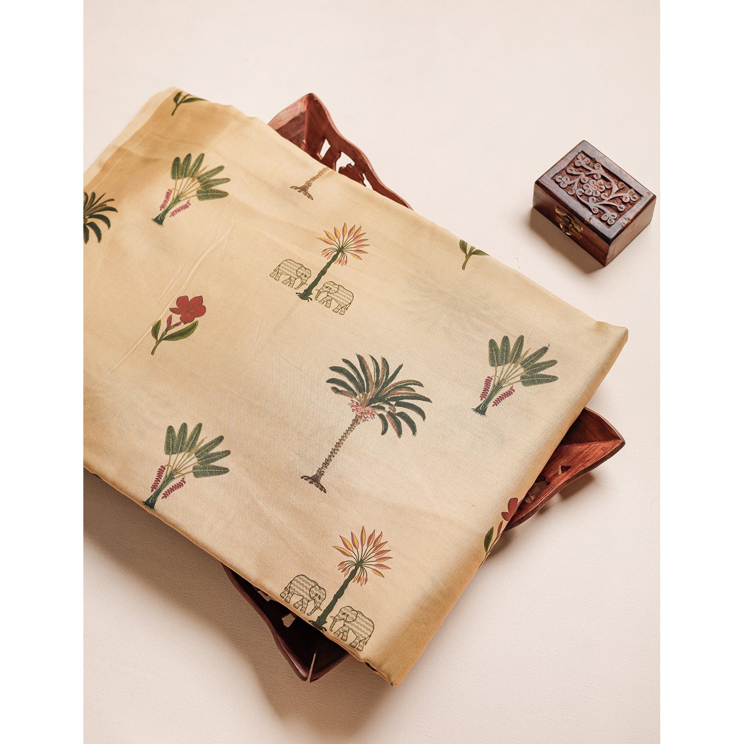 MUL CHANDERI BLOCK PRINTED FABRIC