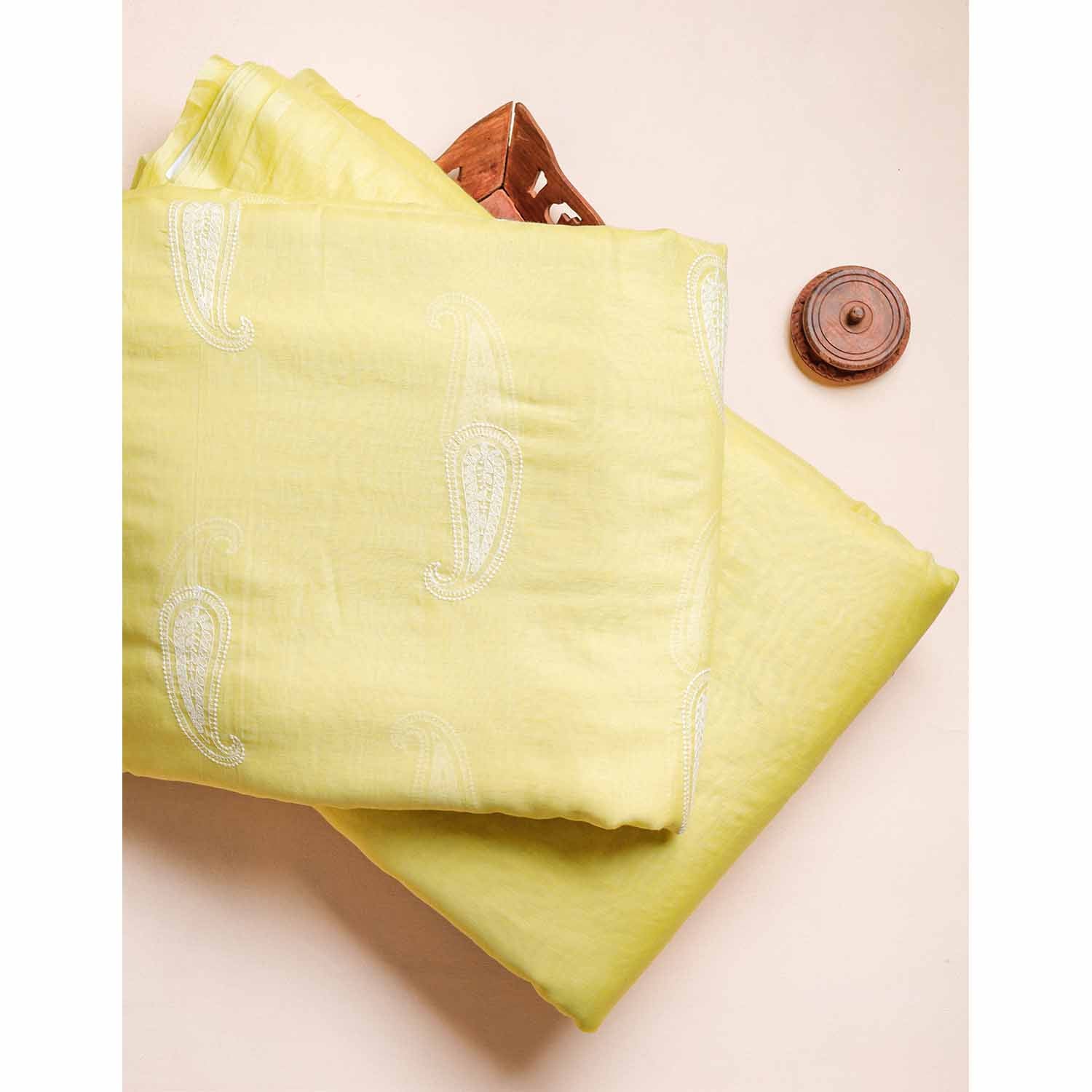 MALAI CHANDERI EMBROIDERED AND PLAIN FABRICS