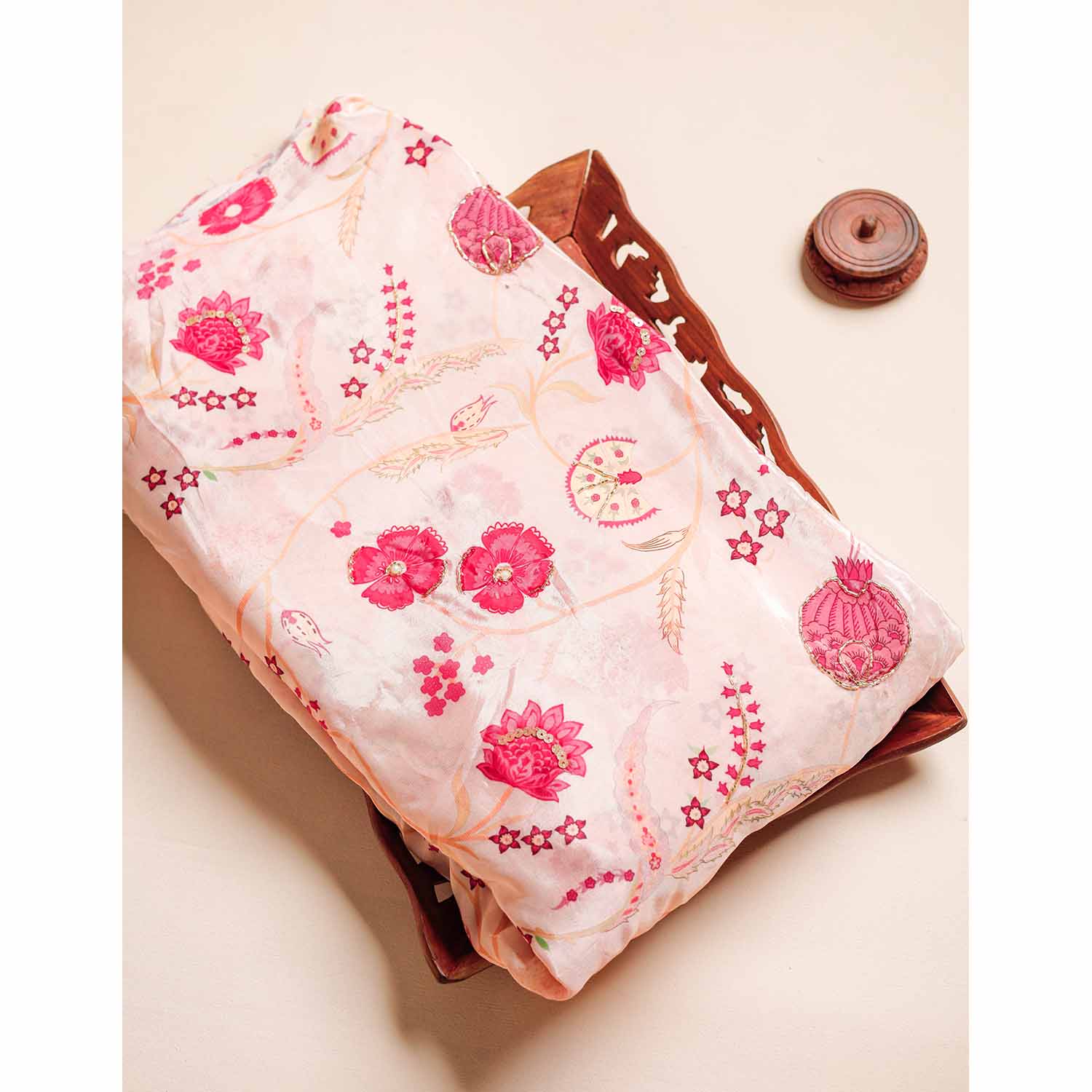 CREPE SILK HANDWORK FABRIC