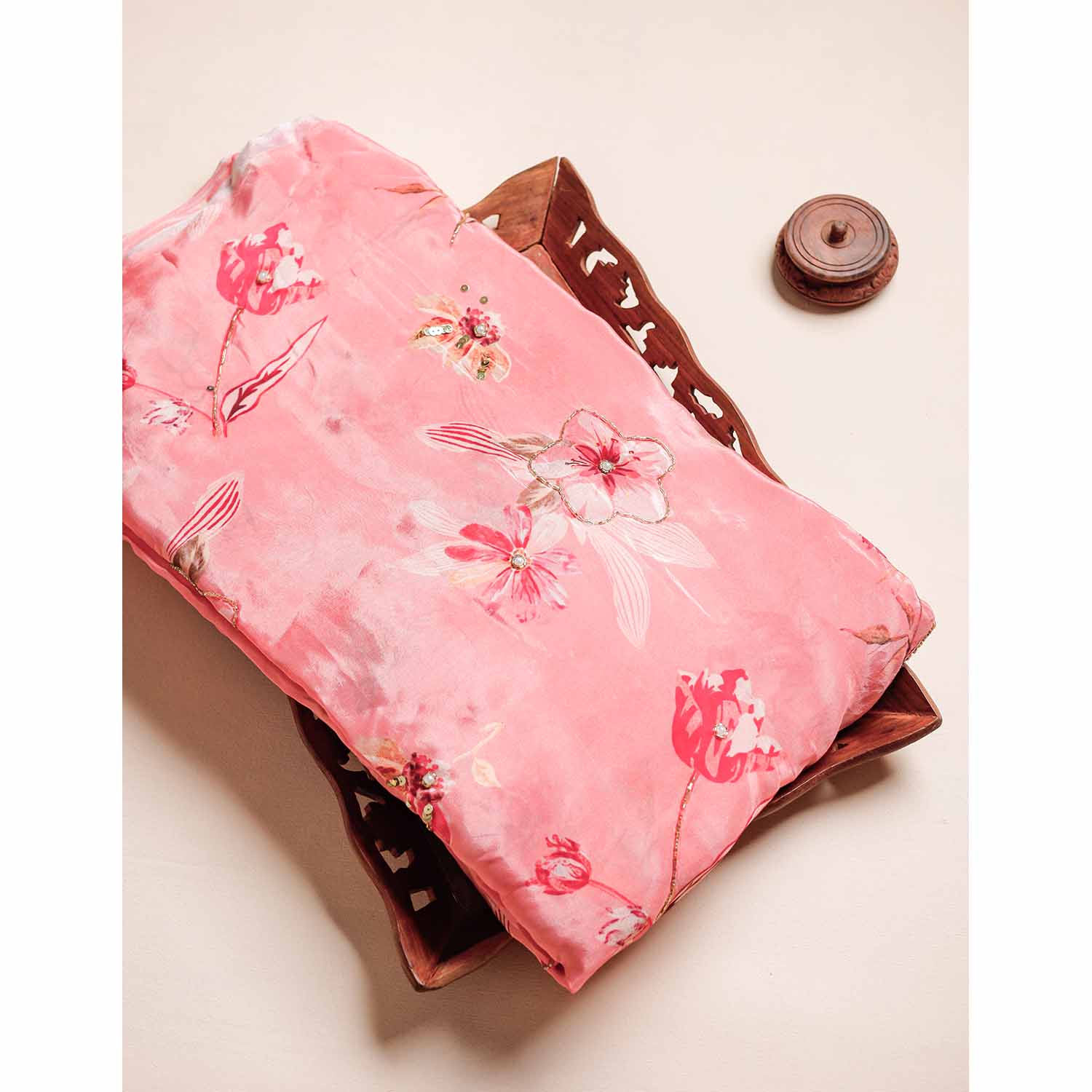 CREPE SILK HANDWORK FABRIC