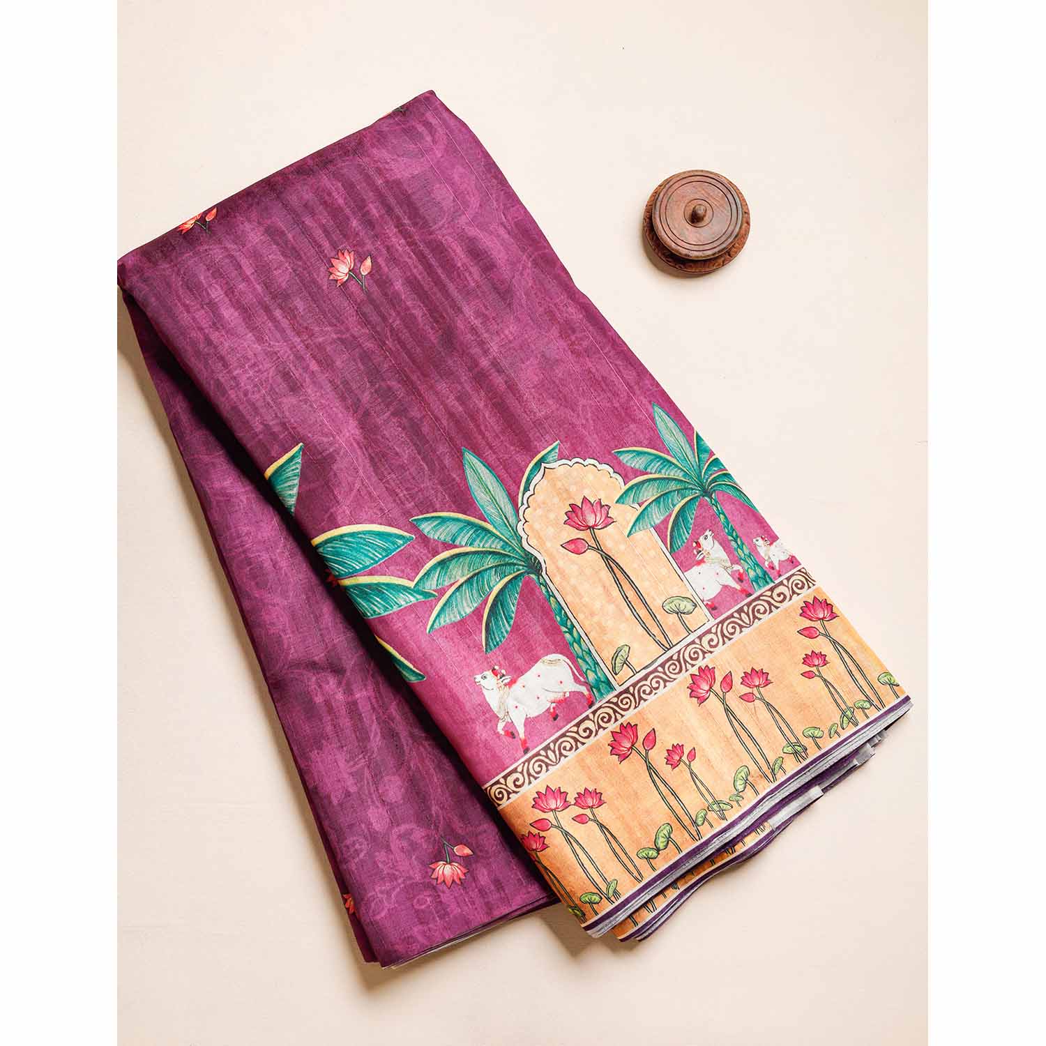 SEMI TUSSAR PRINTED FABRIC