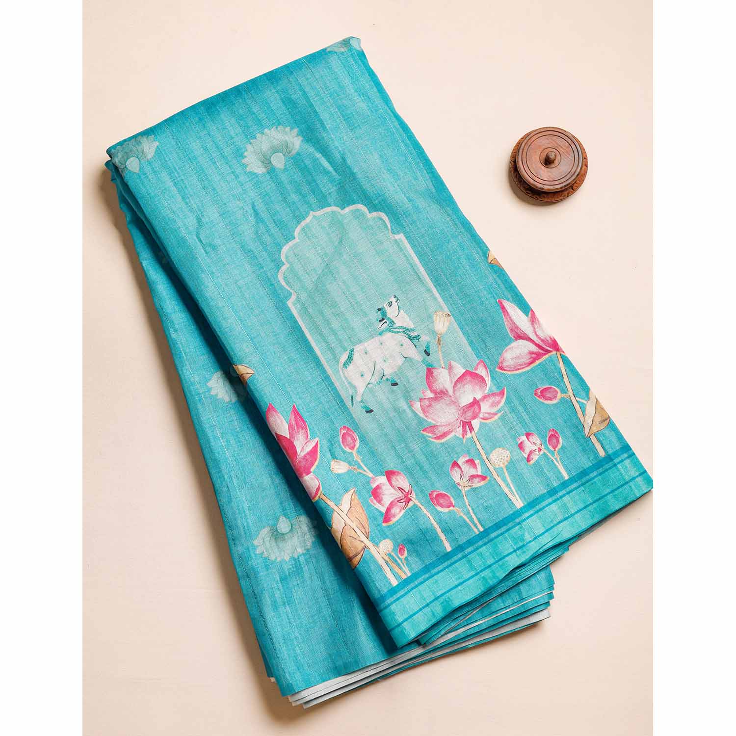 SEMI TUSSAR PRINTED FABRIC