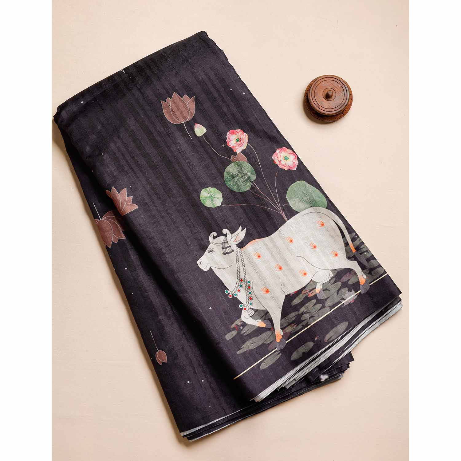 SEMI TUSSAR PRINTED FABRIC