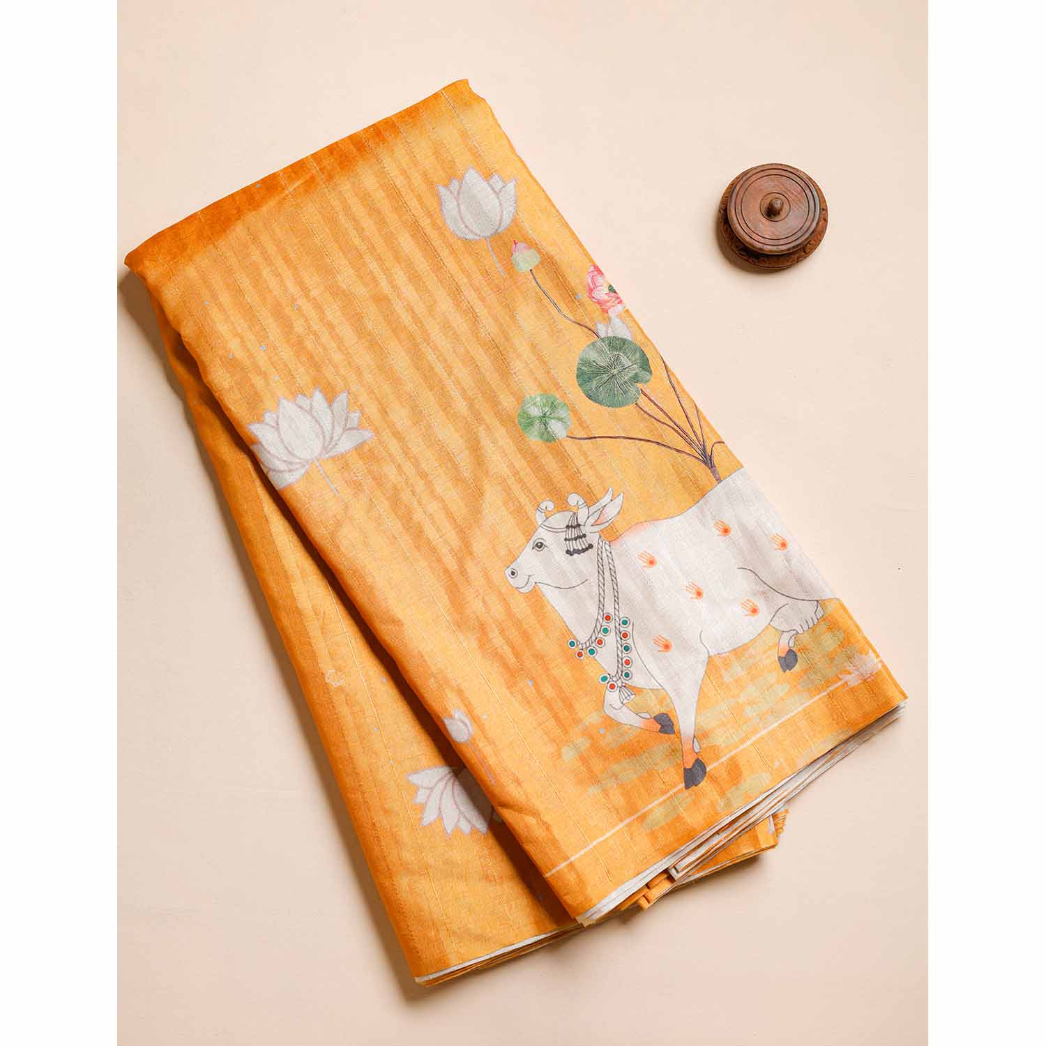 SEMI TUSSAR PRINTED FABRIC