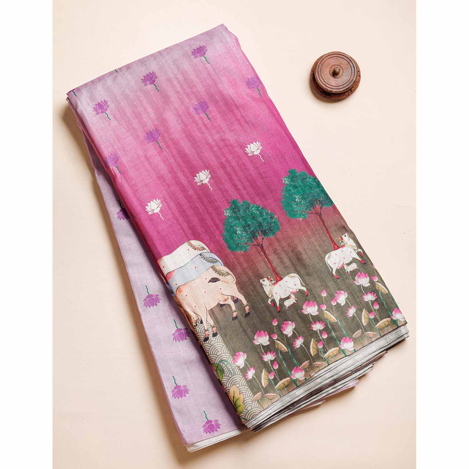 SEMI TUSSAR PRINTED FABRIC