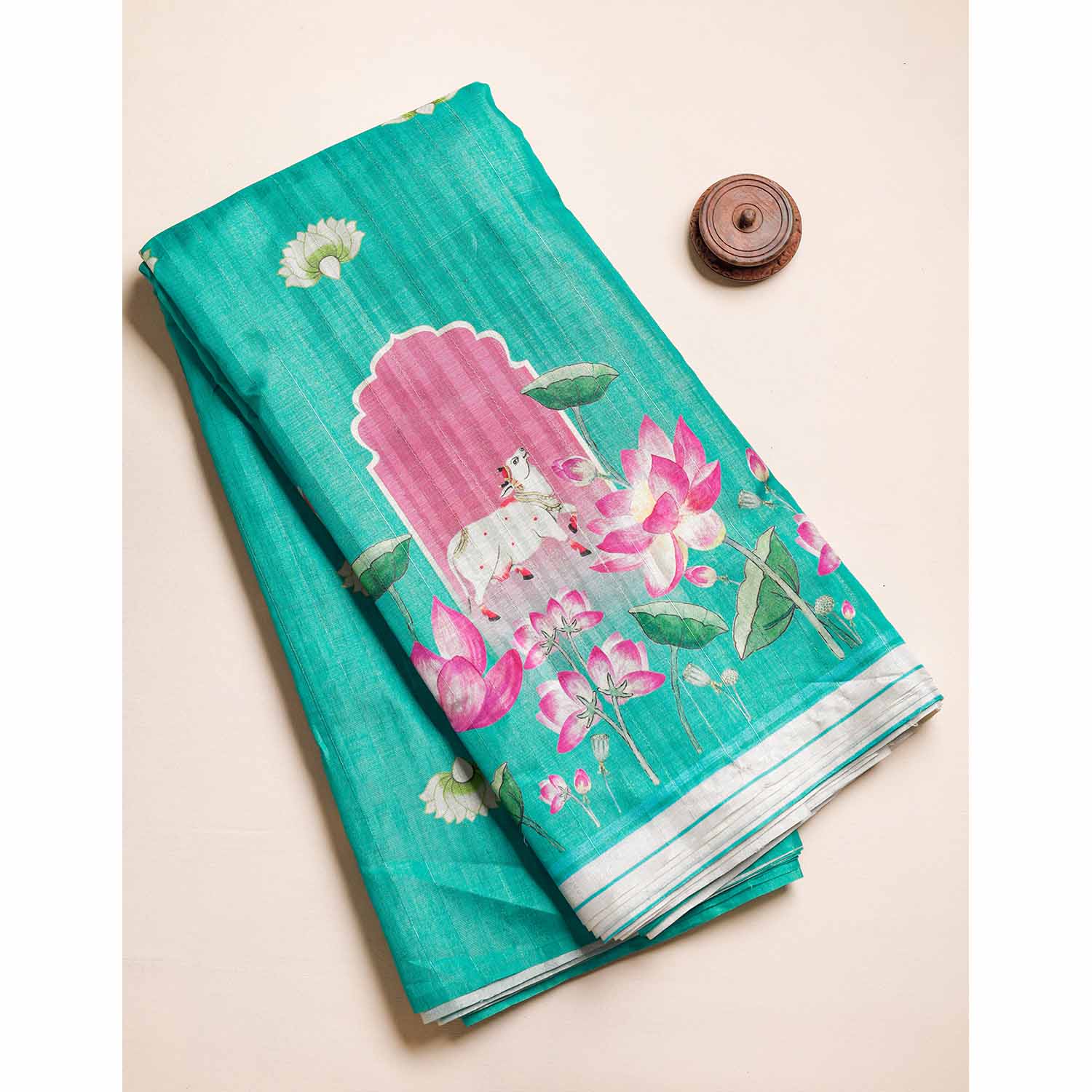 SEMI TUSSAR PRINTED FABRIC