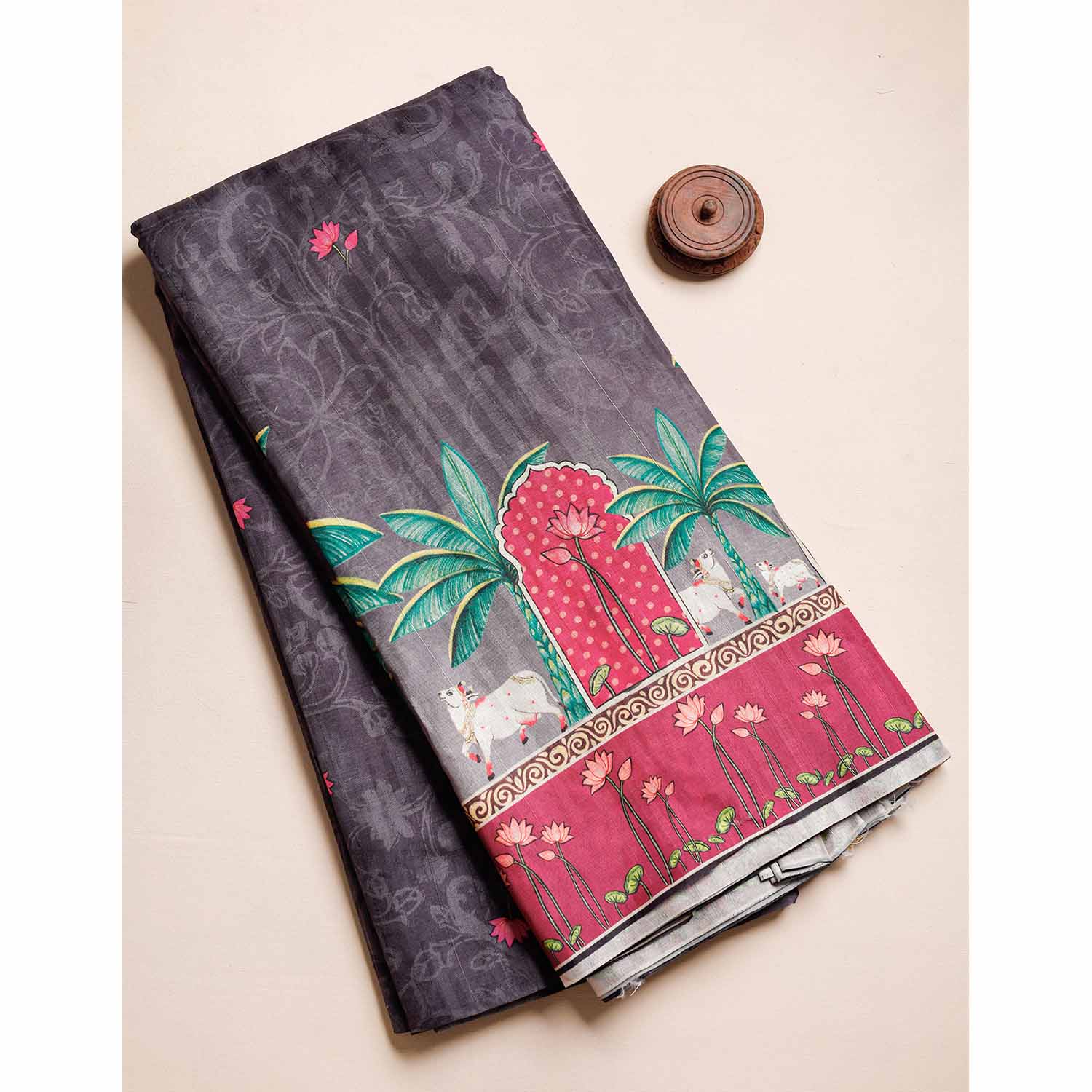 SEMI TUSSAR PRINTED FABRIC