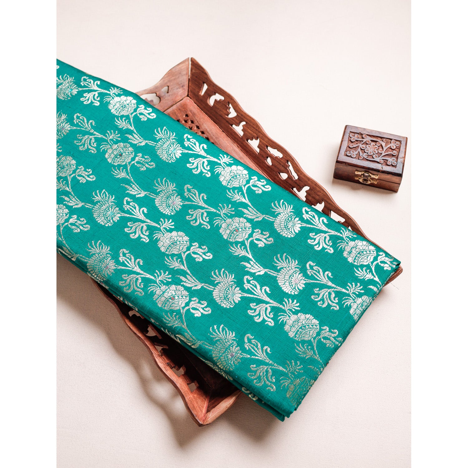 PURE HANDLOOM RAW SILK BANARASI FABRIC