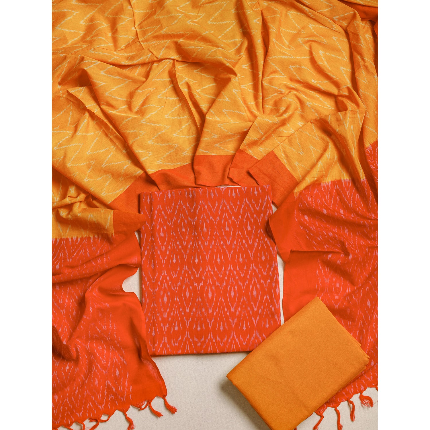 PURE COTTON MERCERIZED IKAT SUIT SET