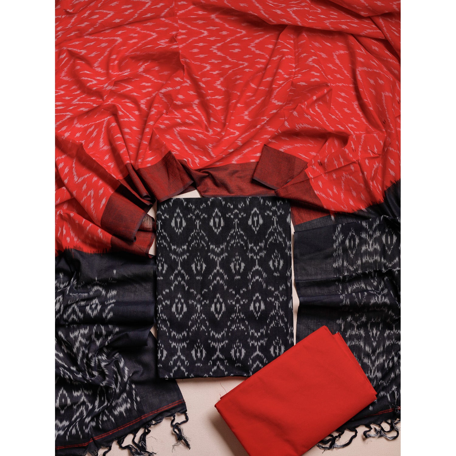 PURE COTTON MERCERIZED IKAT SUIT SET
