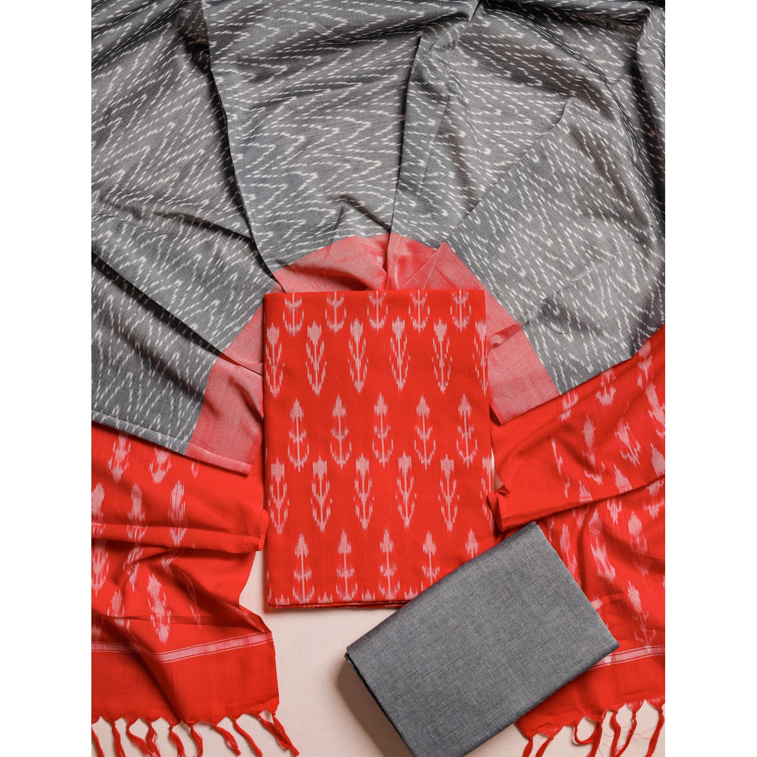 PURE COTTON MERCERIZED IKAT SUIT SET