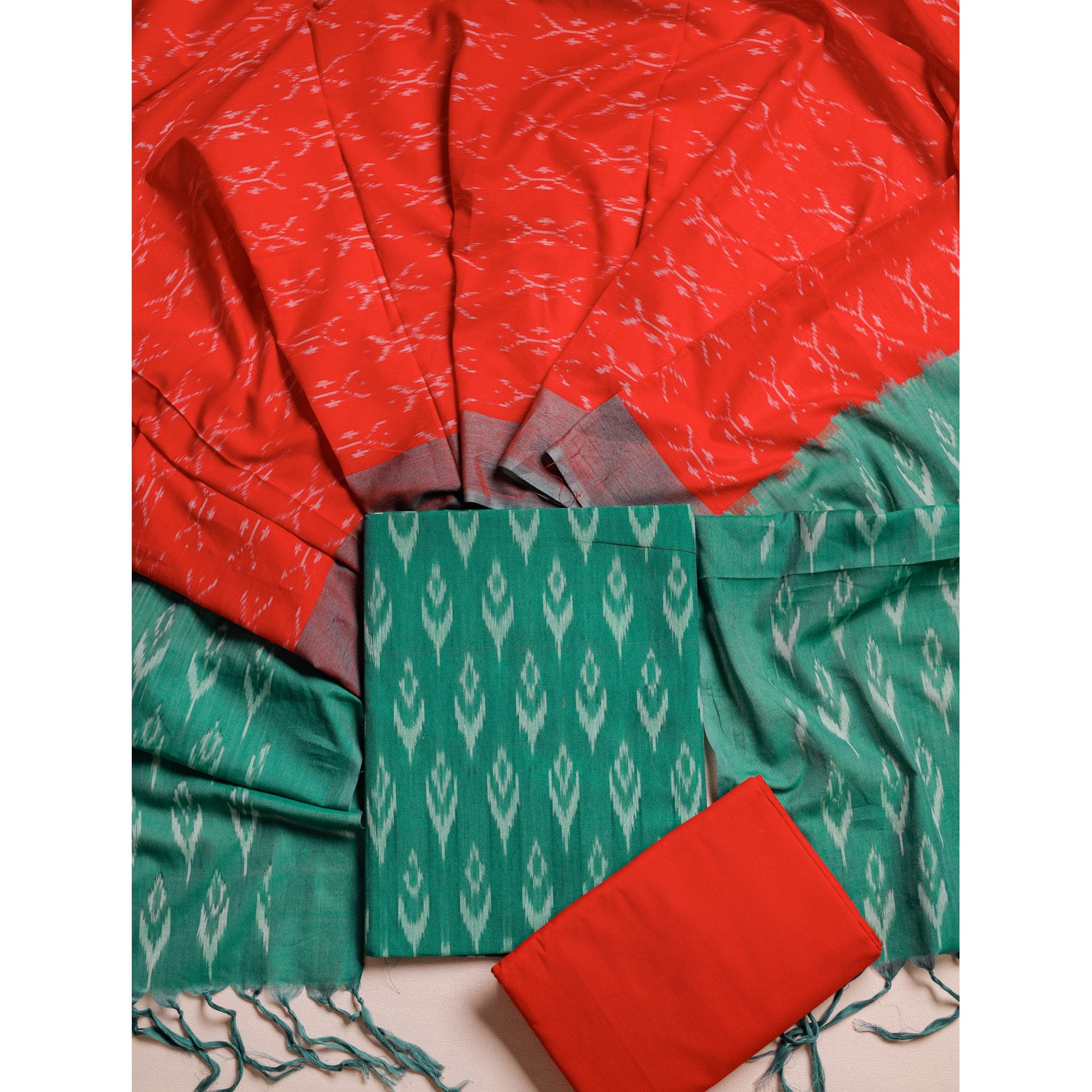 PURE COTTON MERCERIZED IKAT SUIT SET