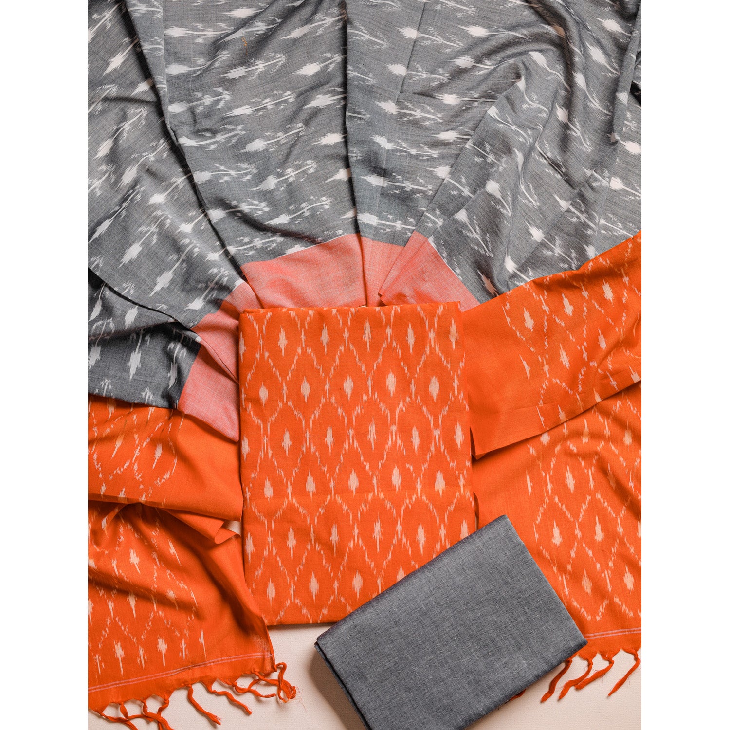 PURE COTTON MERCERIZED IKAT SUIT SET