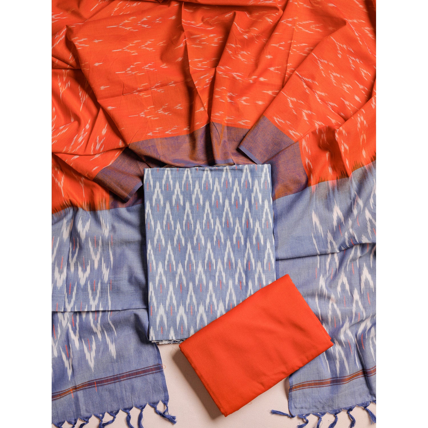 PURE COTTON MERCERIZED IKAT SUIT SET