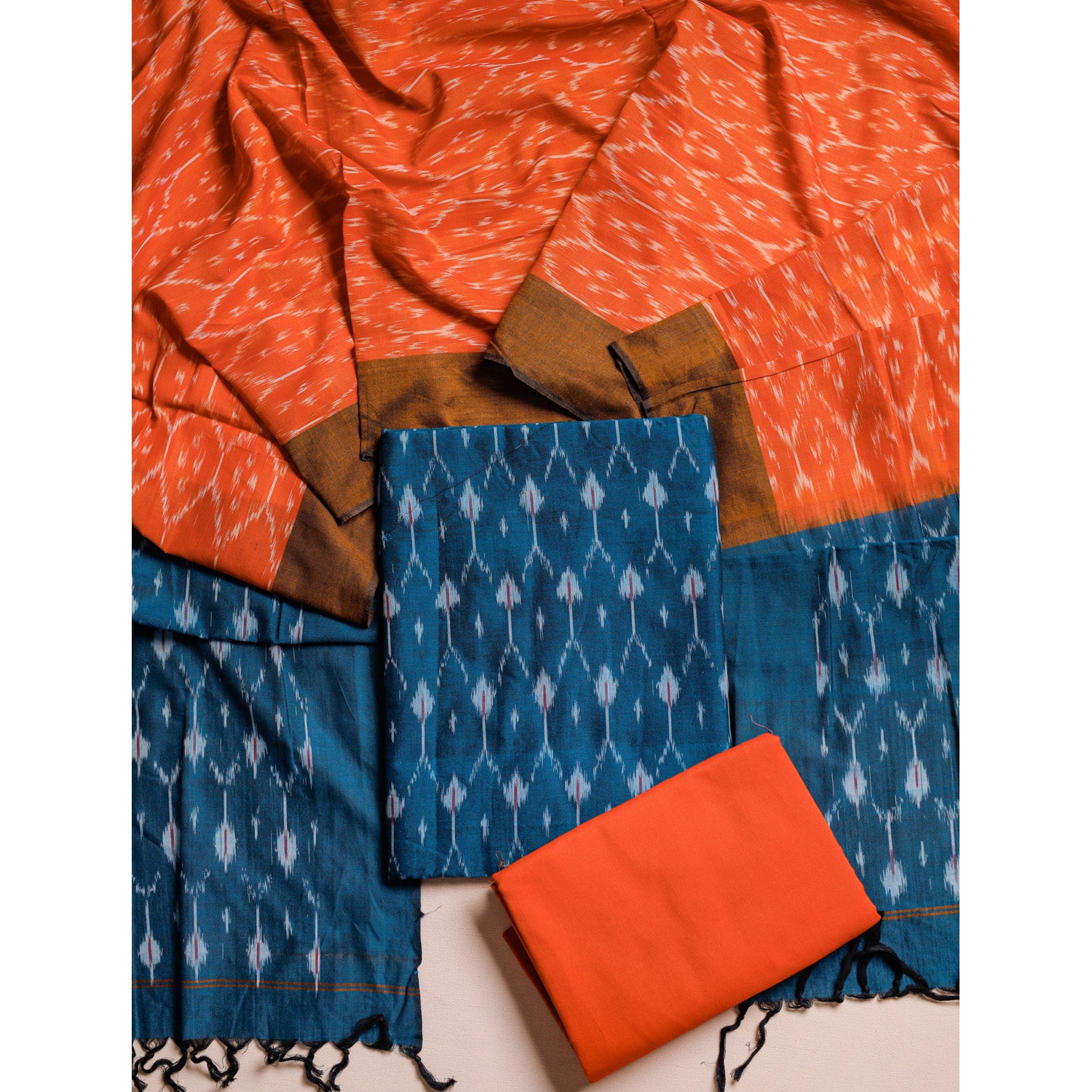 PURE COTTON MERCERIZED IKAT SUIT SET