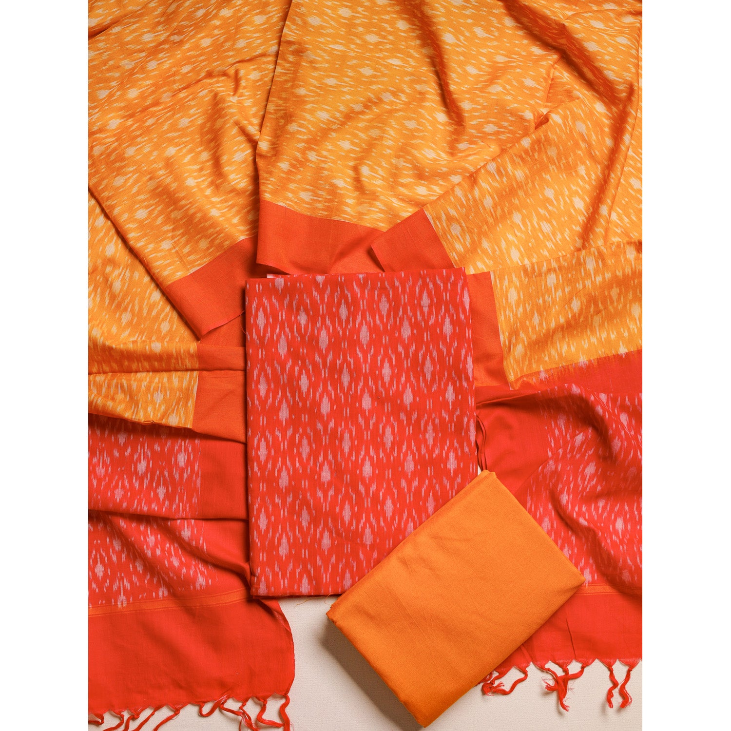 PURE COTTON MERCERIZED IKAT SUIT SET
