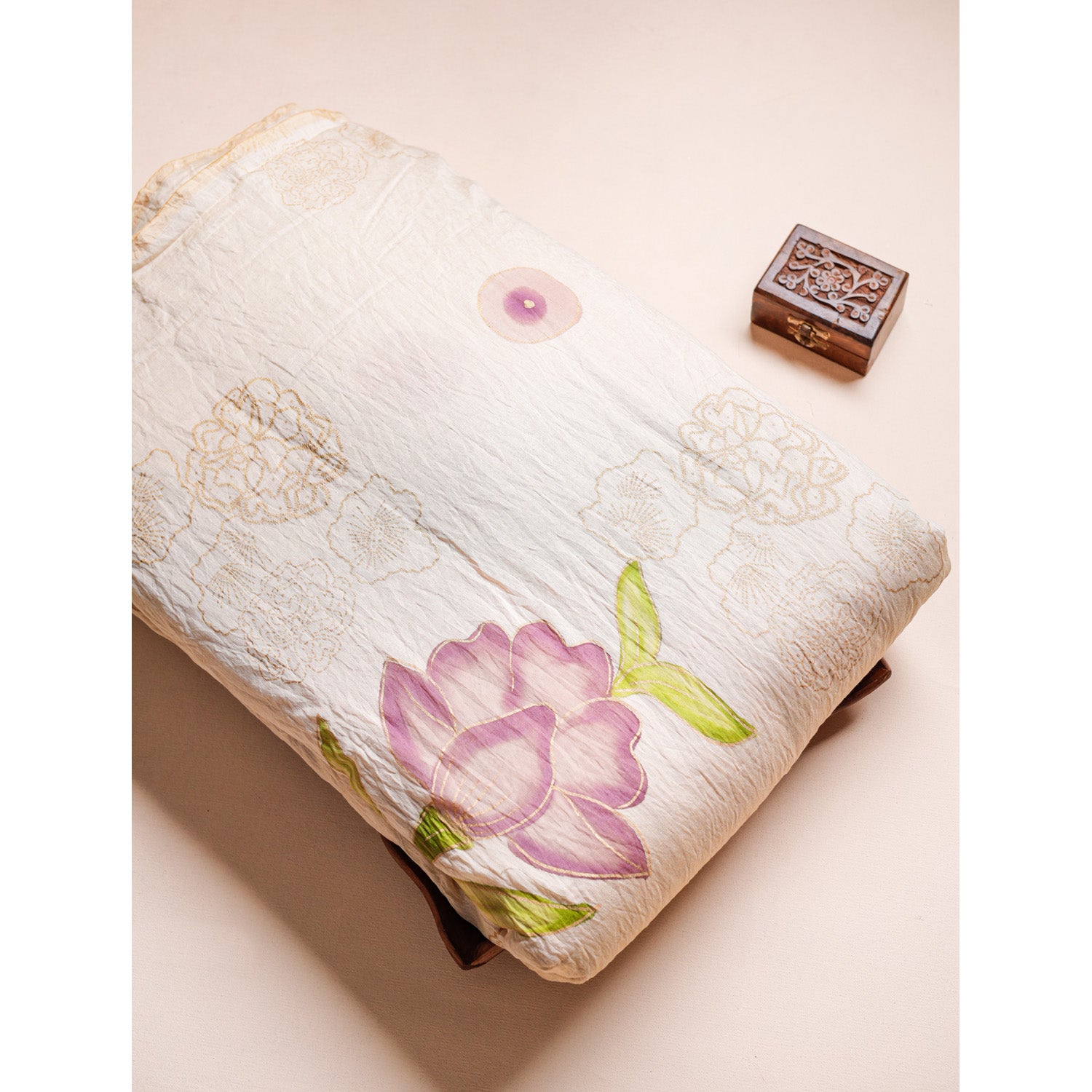 MOGRA CHANDERI HAND PAINTED FABRIC