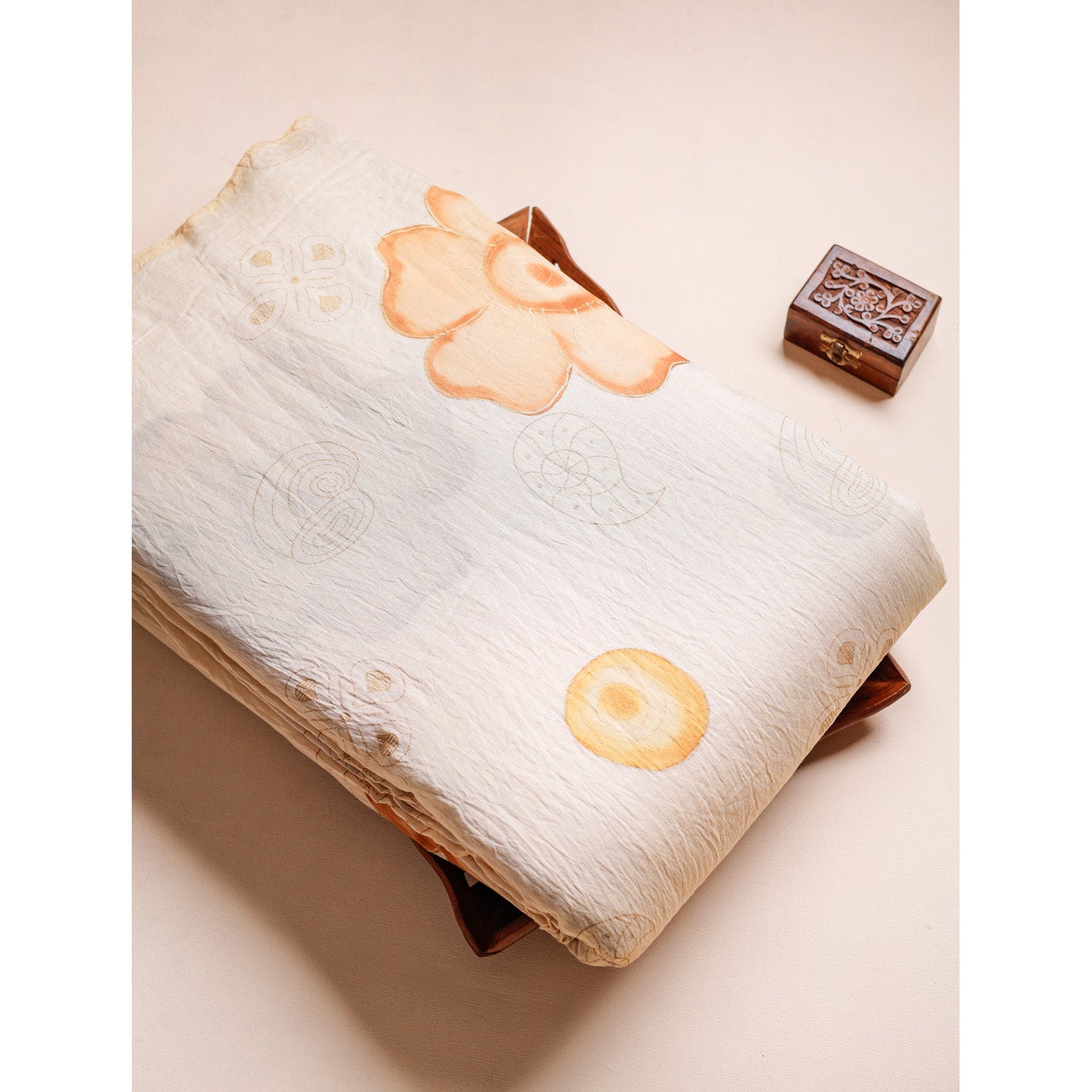 MOGRA CHANDERI HAND PAINTED FABRIC