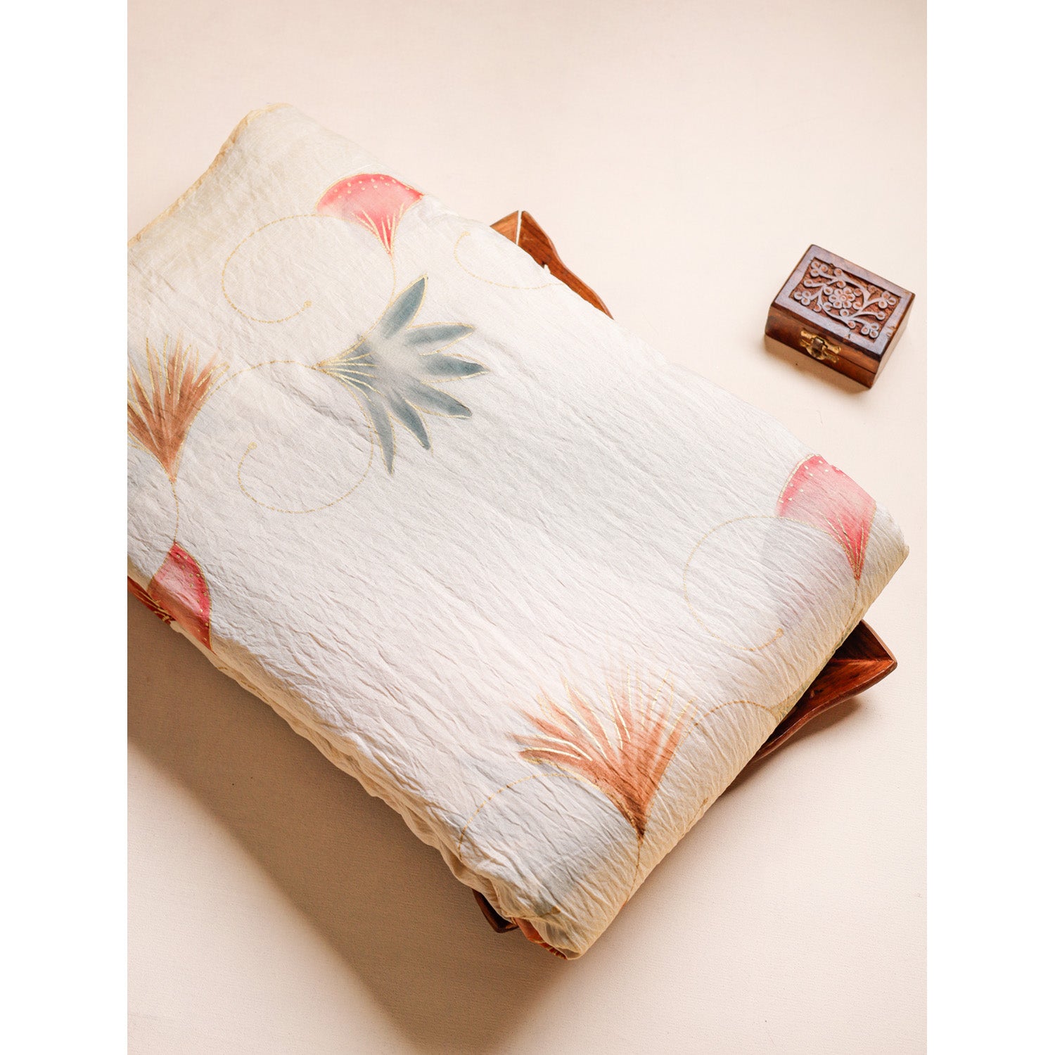 MOGRA CHANDERI HAND PAINTED FABRIC