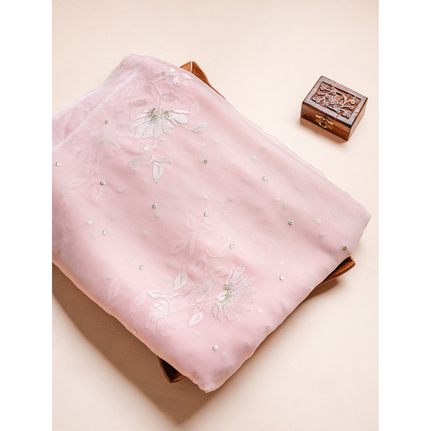 PURE CHIFFON EMBROIDERED FABRIC