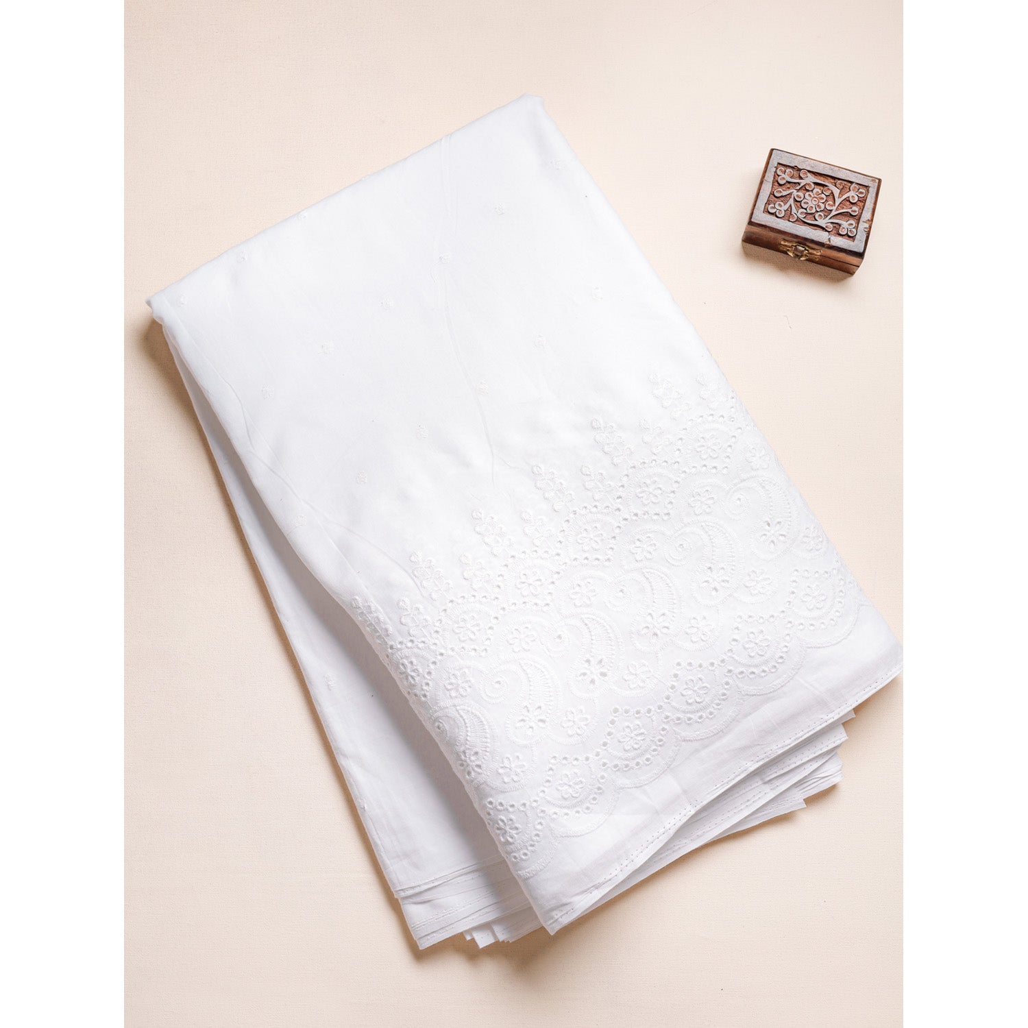 PURE COTTON SCHIFFLI BORDER FABRIC