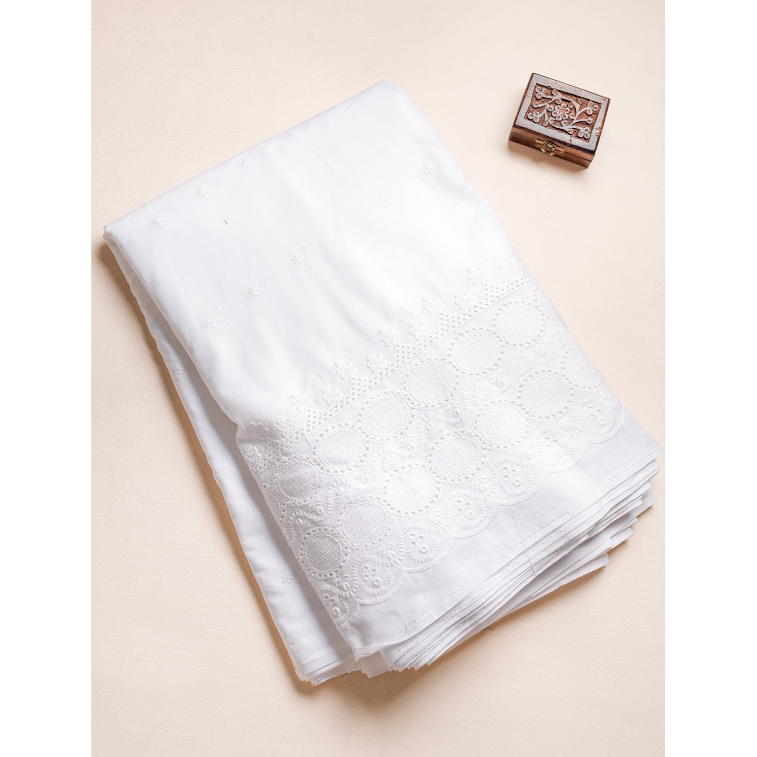 PURE COTTON SCHIFFLI BORDER FABRIC