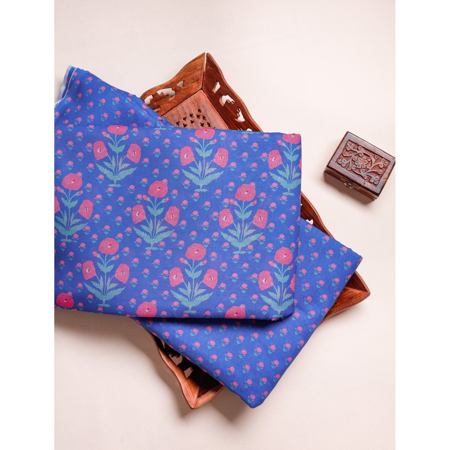 SOFT CHANDERI SILK PRINTED FABRICS