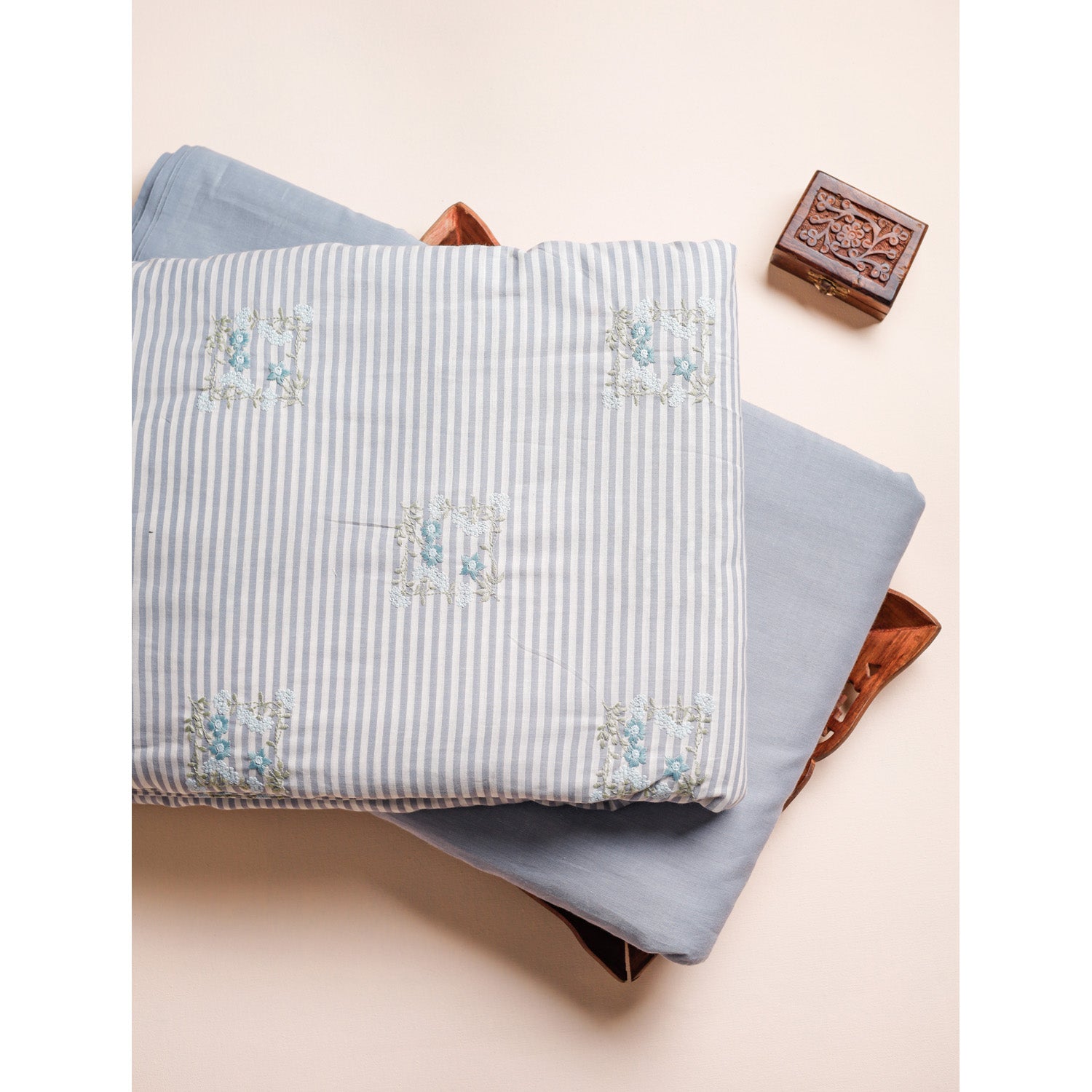 PURE MERCERIZED COTTON EMBROIDERED & PLAIN FABRICS