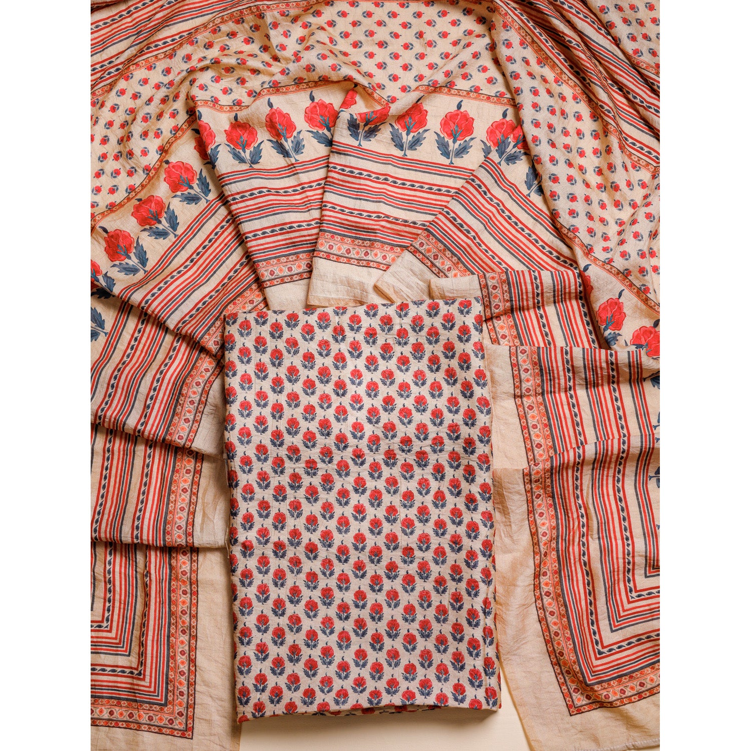 MOGRA CHANDERI 2 PIECE SET