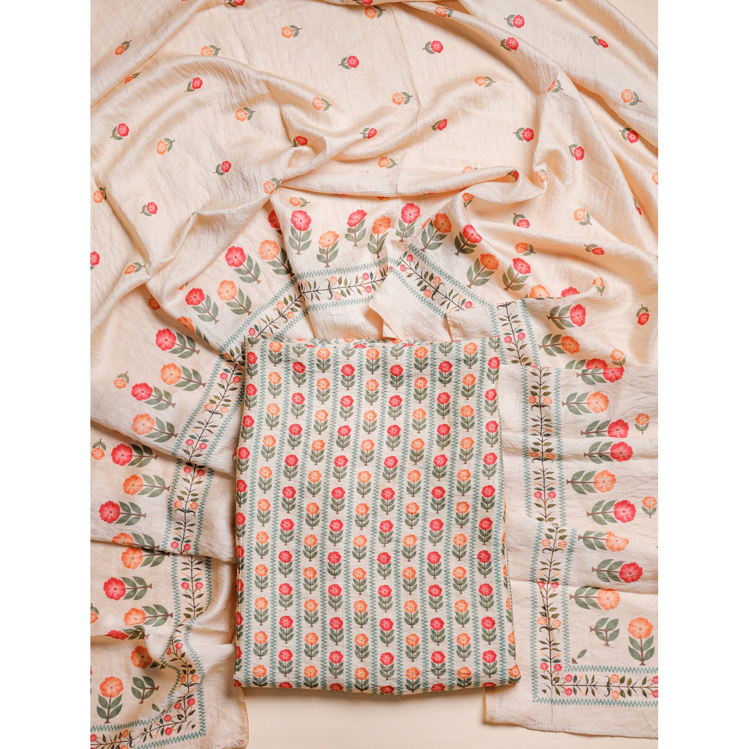 MOGRA CHANDERI 2 PIECE SET