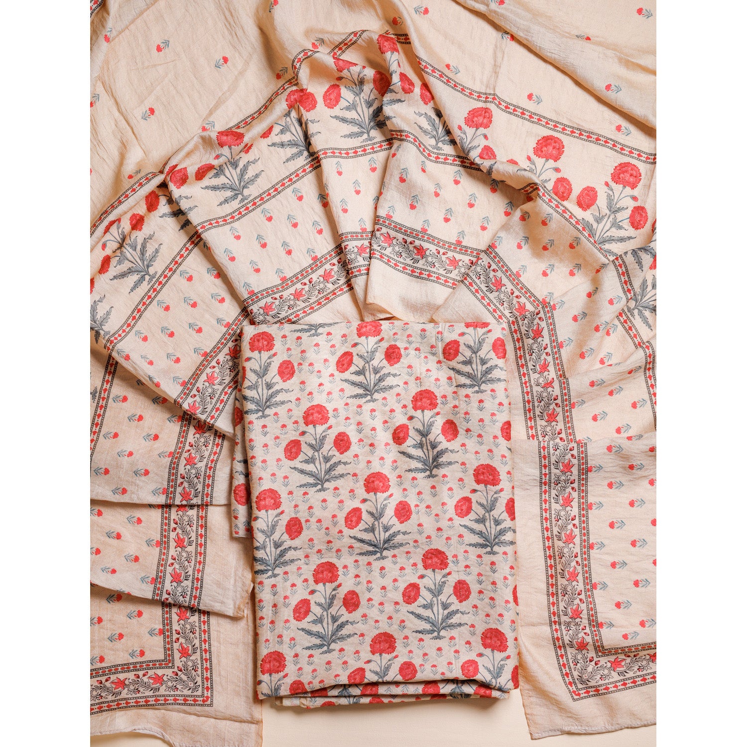 MOGRA CHANDERI 2 PIECE SET