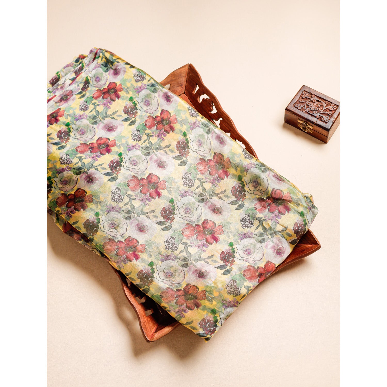 GLASS TISSUE ORGANZA PRINTED FABRIC