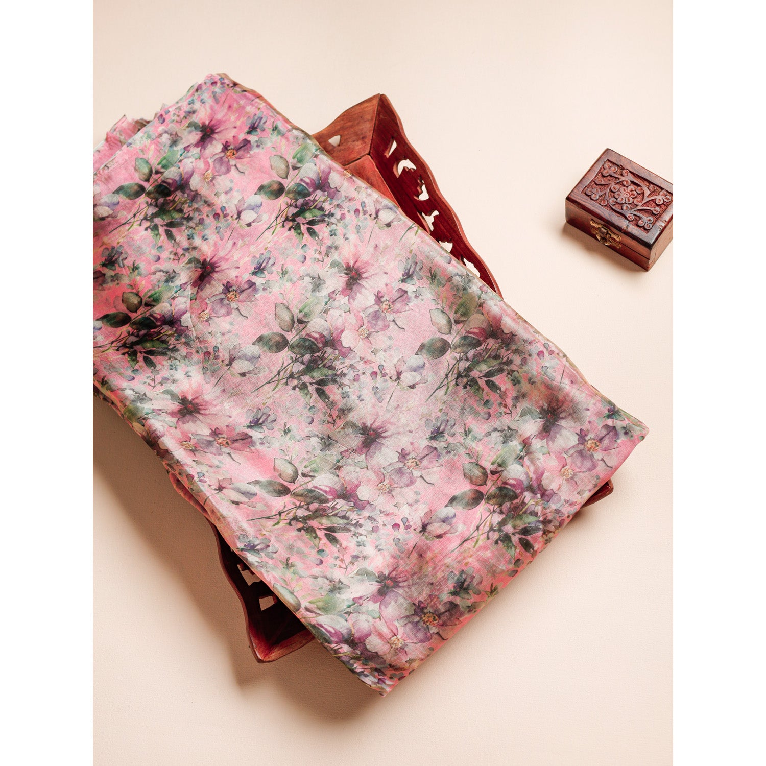 GLASS TISSUE ORGANZA PRINTED FABRIC