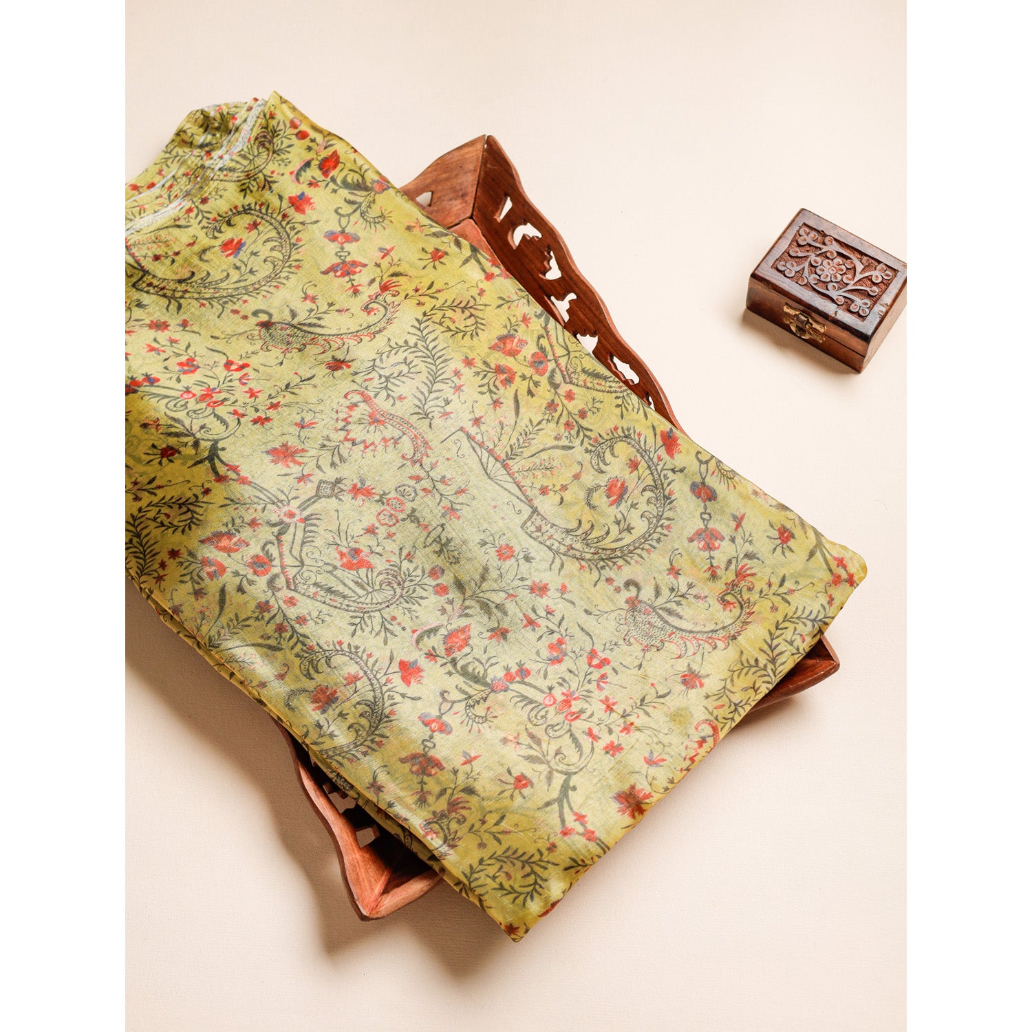 GLASS TISSUE ORGANZA PRINTED FABRIC