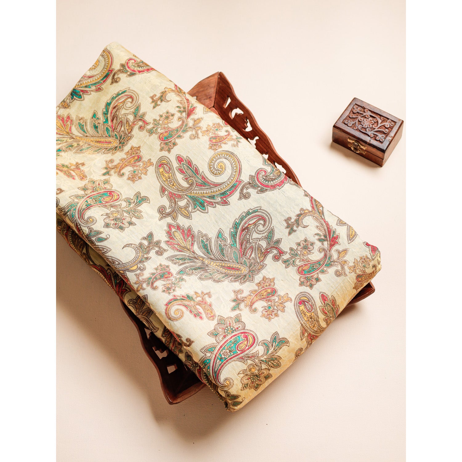 PURE VISCOSE JACQUARD SILK PRINTED FABRIC