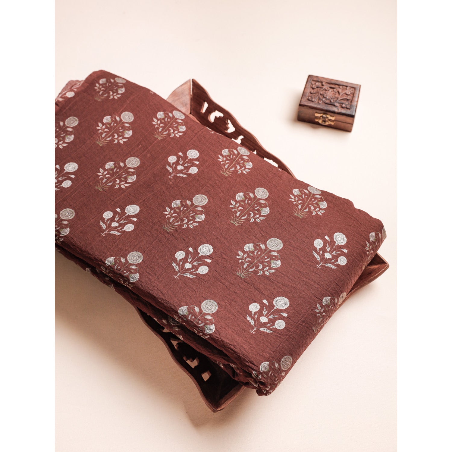 MOGRA CHANDERI MUGHAL PRINTED FABRIC