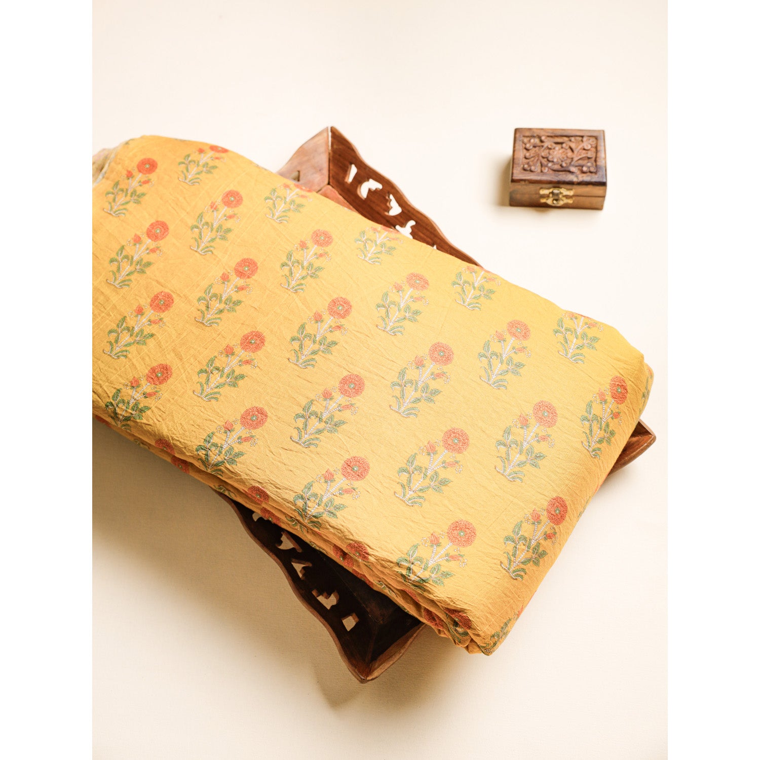 MOGRA CHANDERI MUGHAL PRINTED FABRIC