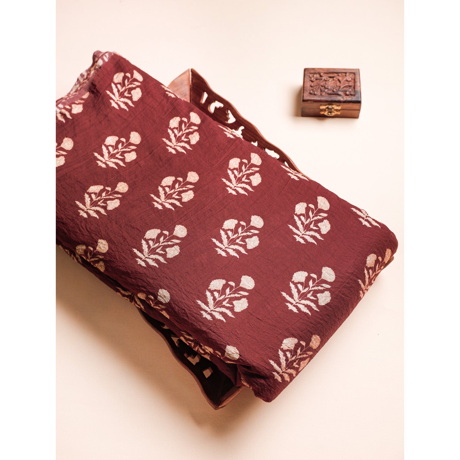 MOGRA CHANDERI MUGHAL PRINTED FABRIC