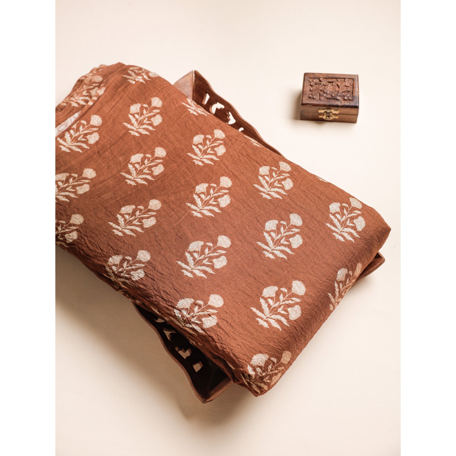 MOGRA CHANDERI MUGHAL PRINTED FABRIC