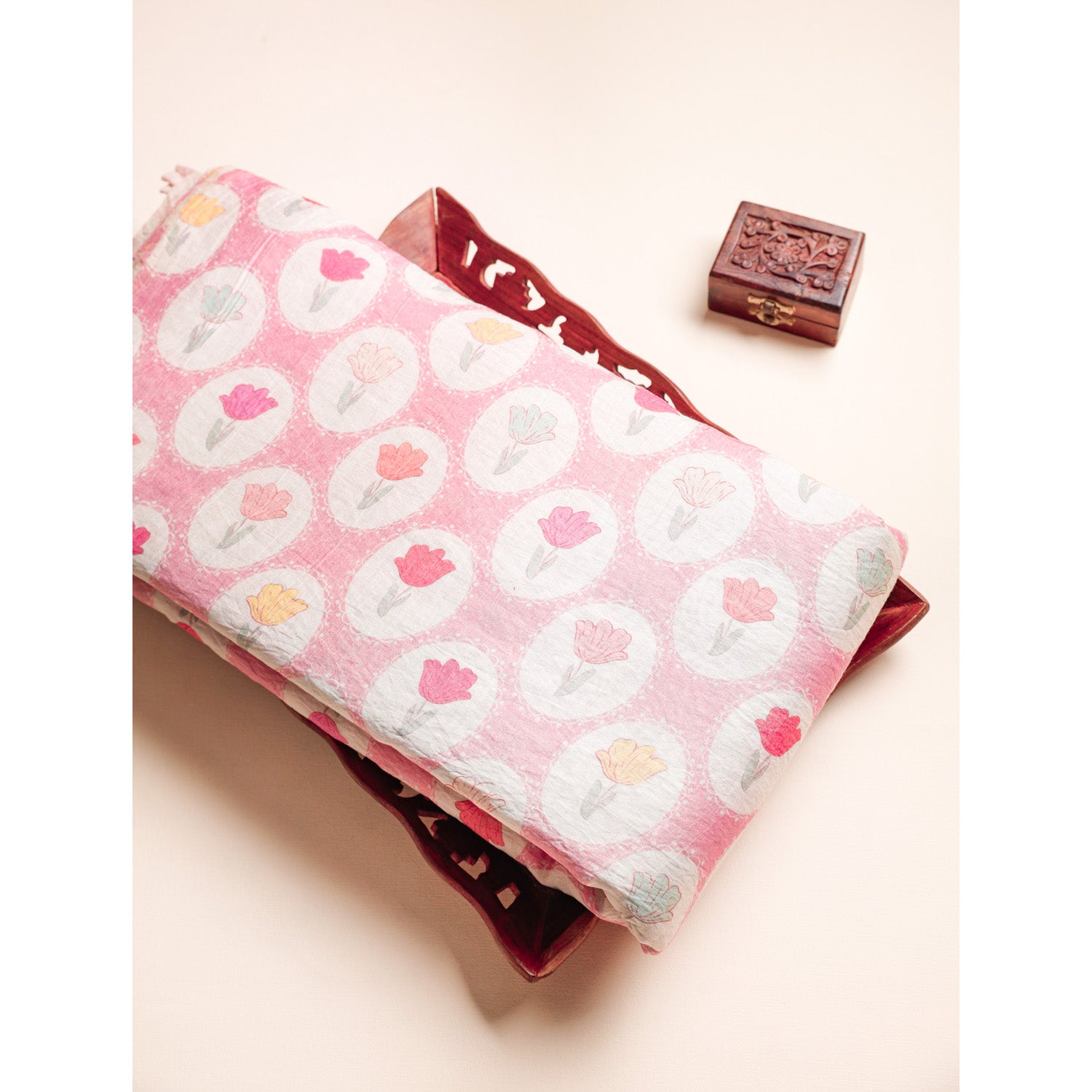 MOGRA CHANDERI MUGHAL PRINTED FABRIC