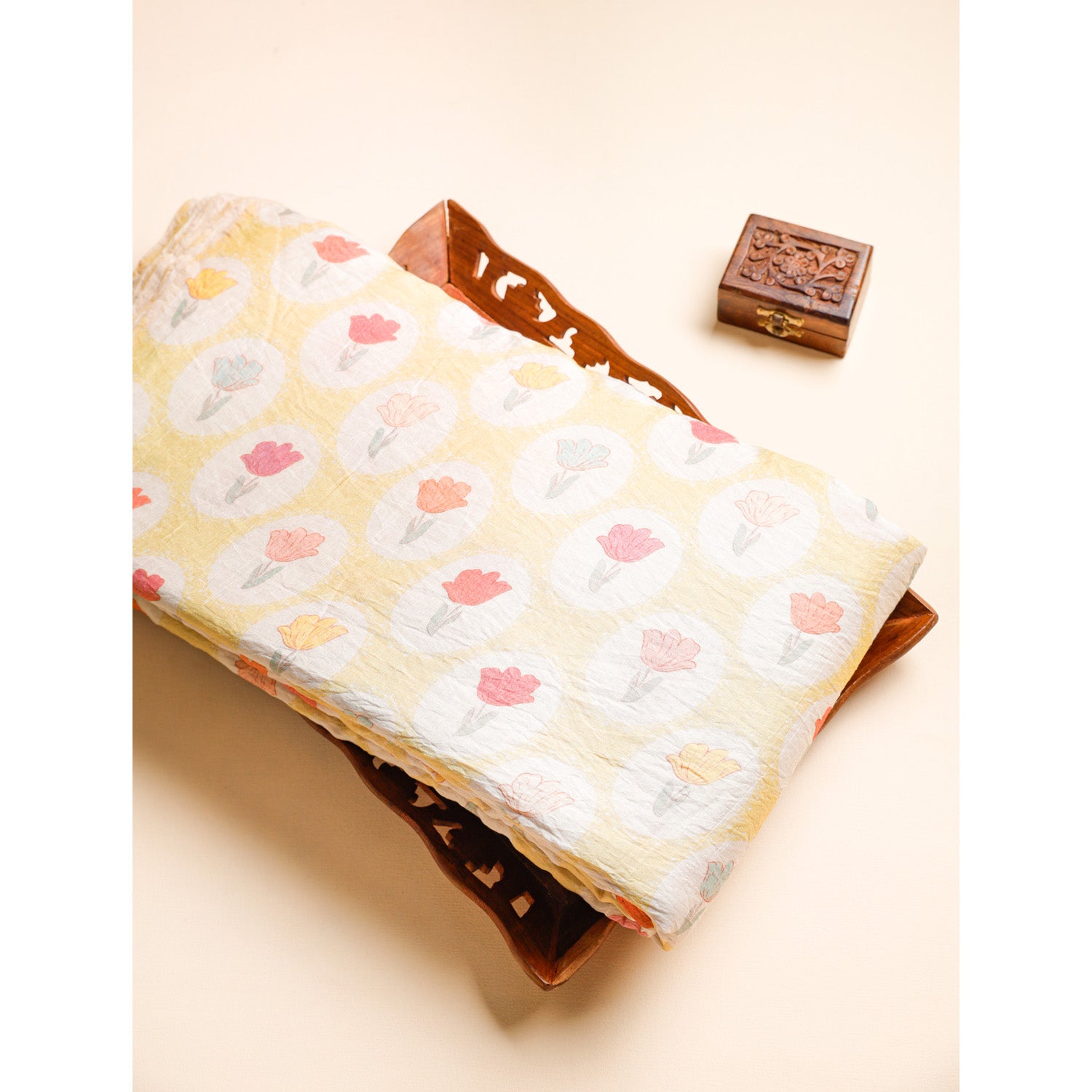 MOGRA CHANDERI MUGHAL PRINTED FABRIC