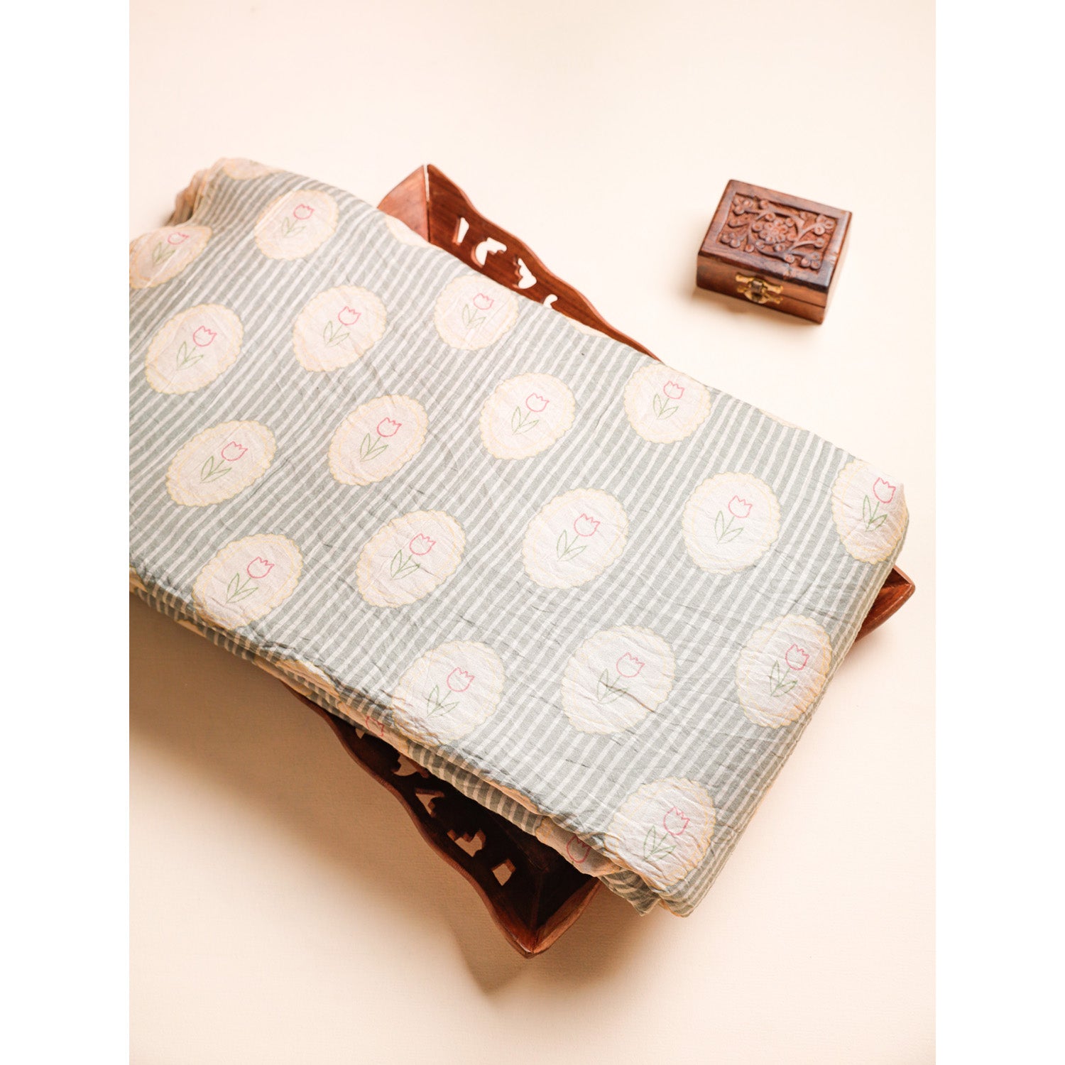 MOGRA CHANDERI MUGHAL PRINTED FABRIC