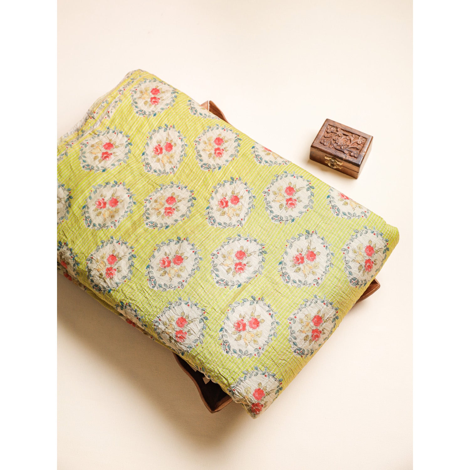 MOGRA CHANDERI MUGHAL PRINTED FABRIC