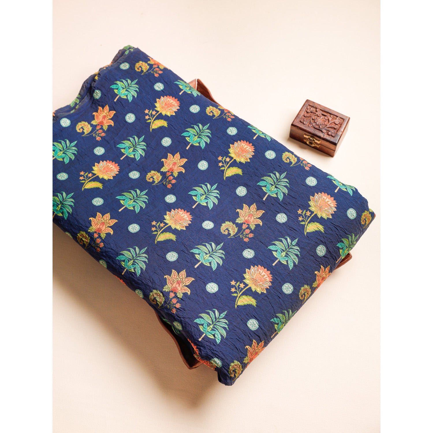 MOGRA CHANDERI MUGHAL PRINTED FABRIC