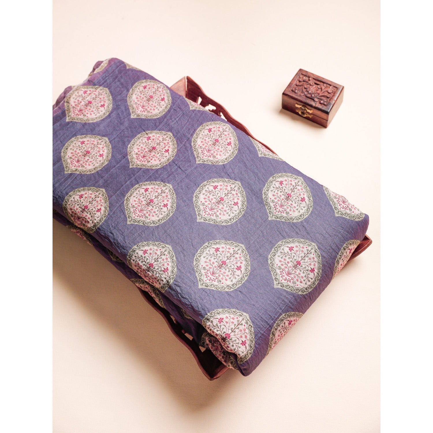 MOGRA CHANDERI MUGHAL PRINTED FABRIC