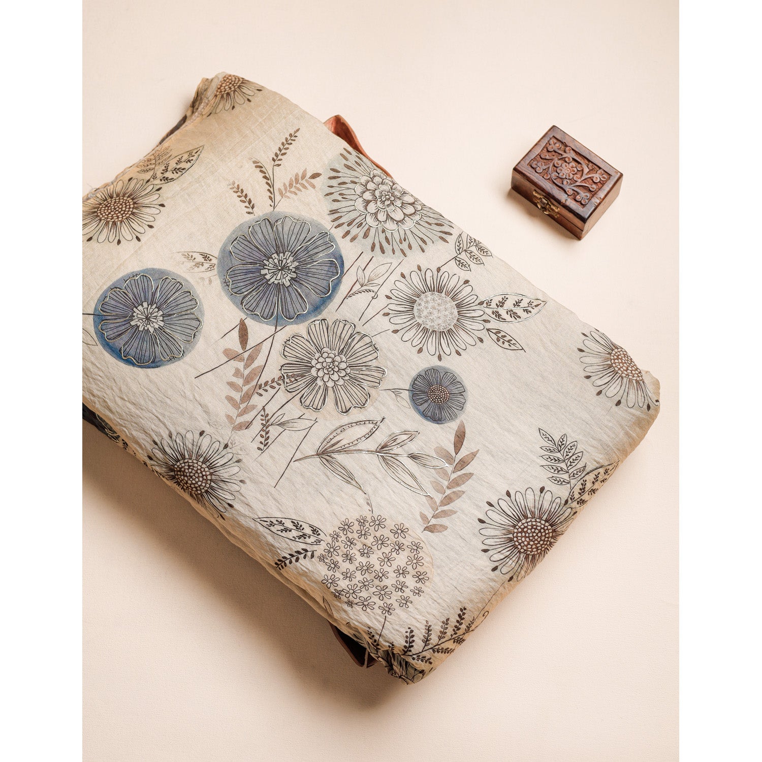 MOGRA CHANDERI FOIL PRINTED FABRIC