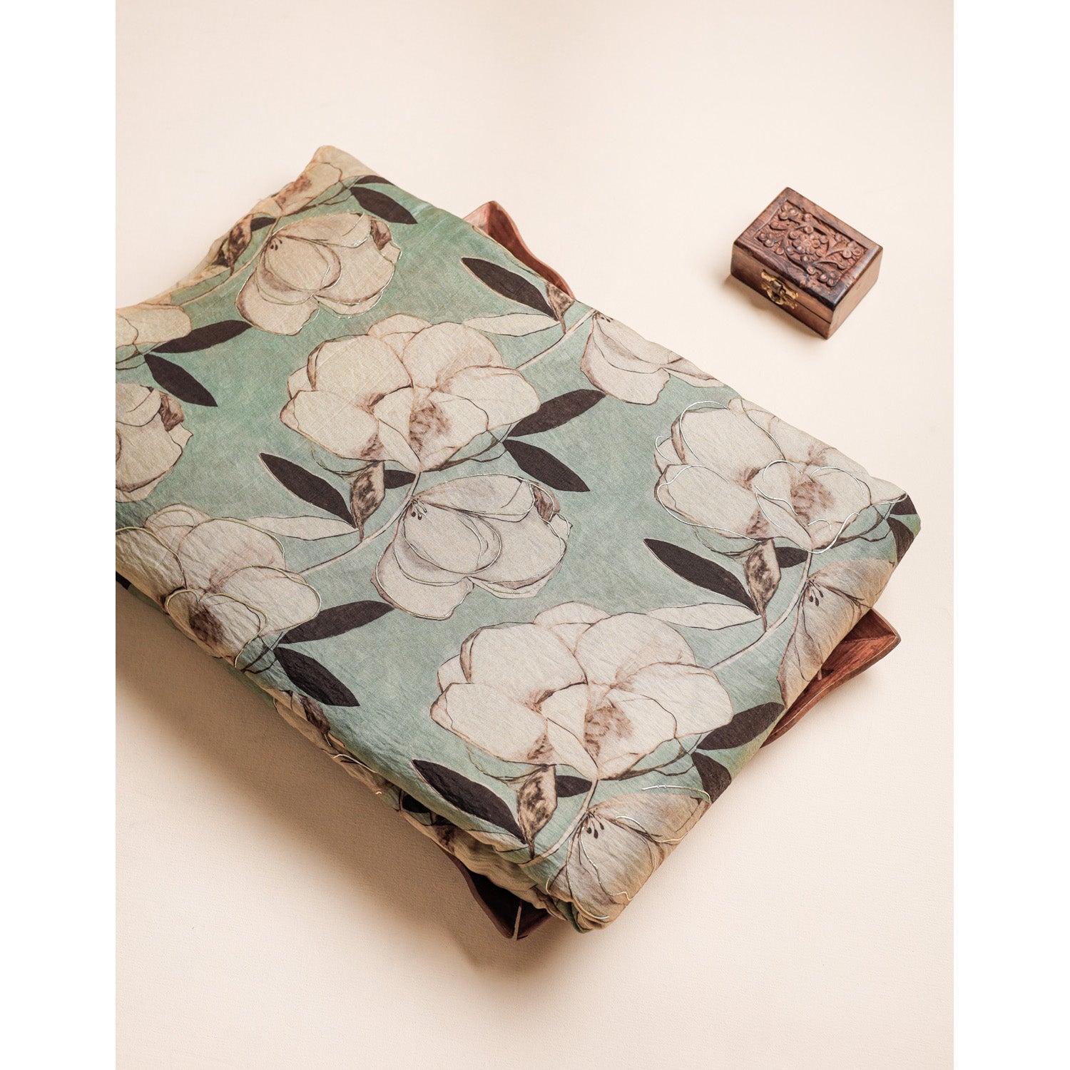 MOGRA CHANDERI FOIL PRINTED FABRIC