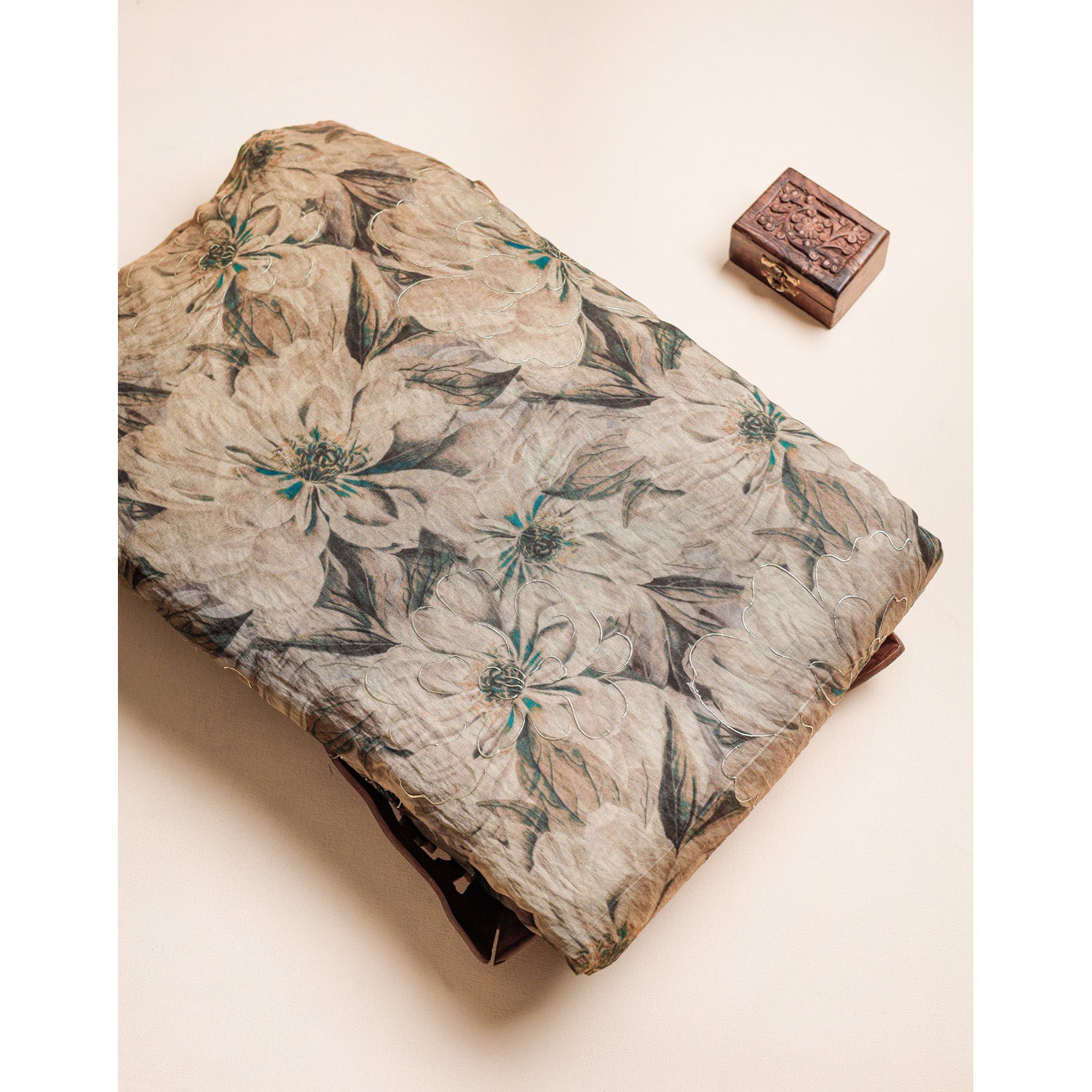 MOGRA CHANDERI FOIL PRINTED FABRIC