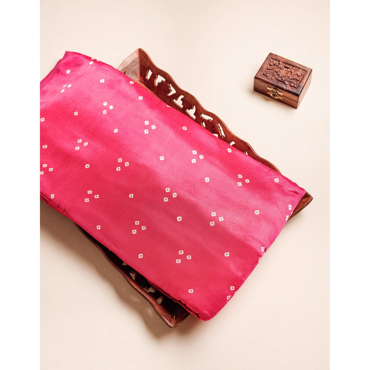 PURE MASHRU SILK BANDHEJ FABRIC